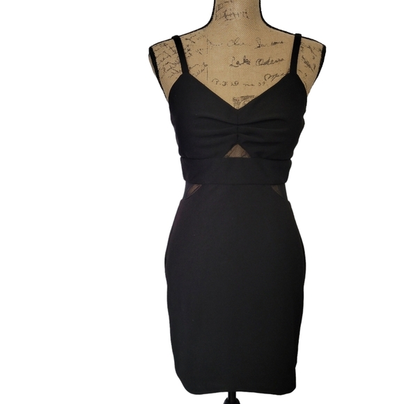 Morgan & Co. Dresses & Skirts - Morgan and Company mini black dress with mesh panel size 5